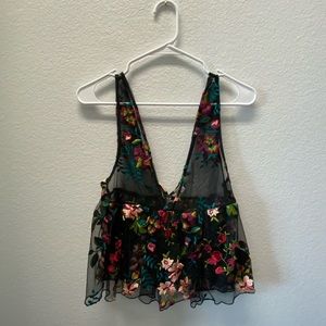 Urban outfitters mesh floral tank
